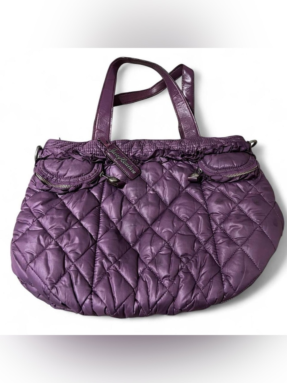 Juicy Couture Vintage Y2K Quilted Tote Bag Black